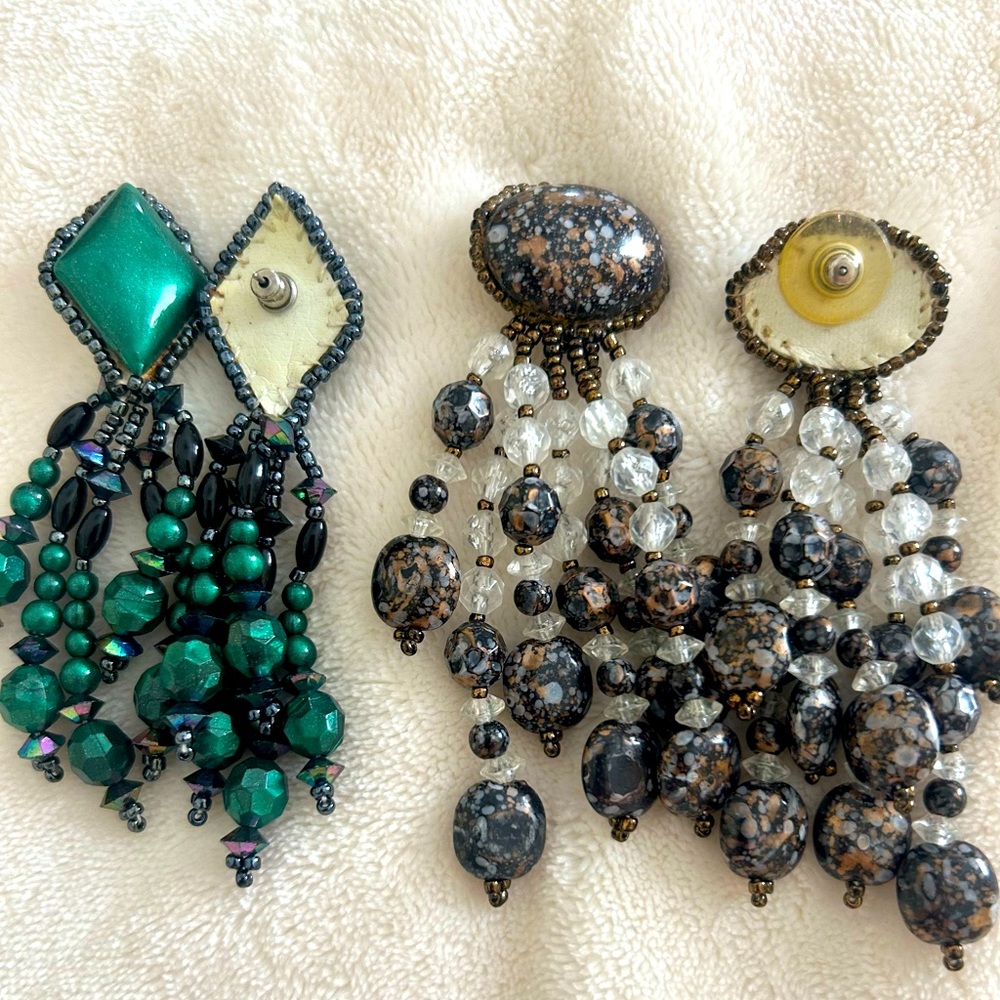 2 pair of Handmade, Vintage Earrings